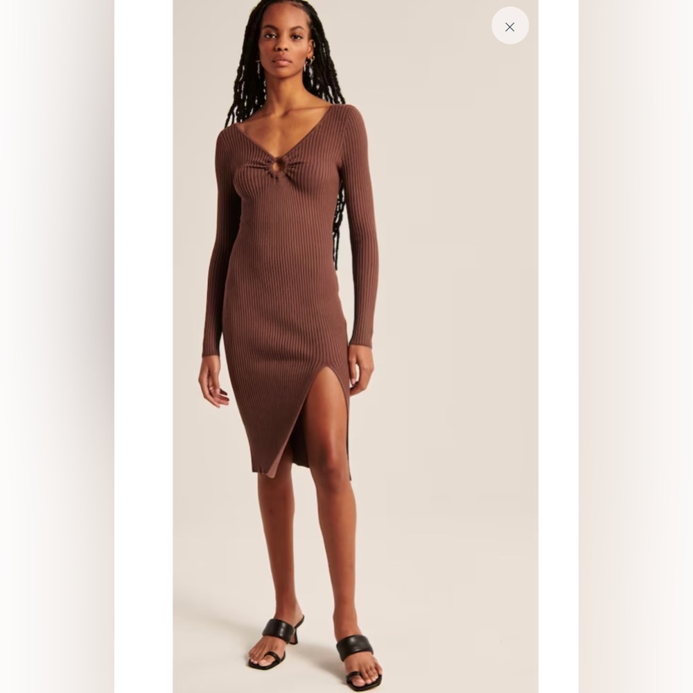 NWT Abercrombie long sleeve O-ring midi sweater dress